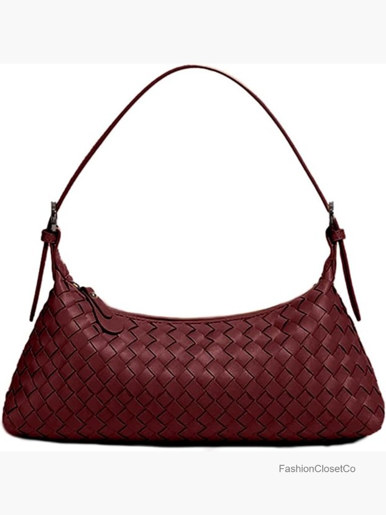 Woven Faux Leather Tote Bag Crossbody Handbag Hobo Purse Multi-Shoulder Strap